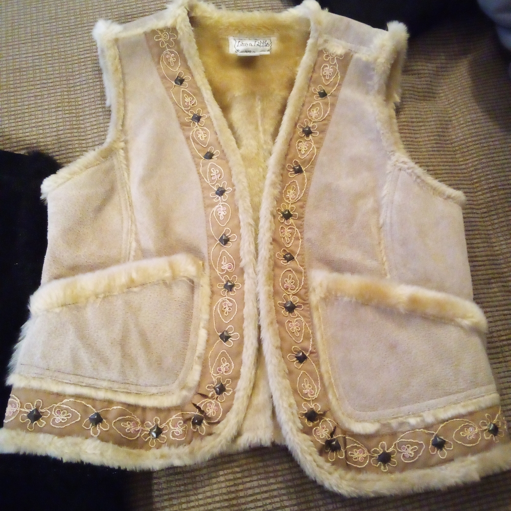 Live a Little Tan Shearling Leather Fur Vest